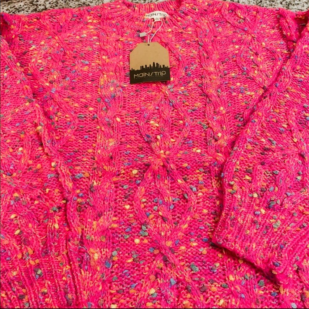Fuchsia Pink Confetti Oversized Sweater - Picture 10 of 10